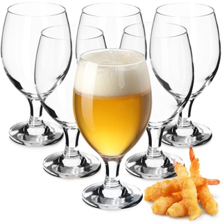 KADAX Biergläser Set, Bierseidel aus Glas, Biertulpen, Weizengläser für dunkles und helles Bier, Craft Bier-Gläser, Bierkrug, Pilsner Glas, Bierglas, Bier Pokal (400 ml, 6 Stück Transparent)
