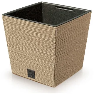 Annastore Pflanzkübel Blumentopf - Blumenübertopf für den Außen - Pflanzgefäß - Pflanztopf, Wetterfest, Inkl. Innentopf beige