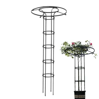Birtern 180 cm großer Regenschirm, Kletterpflanzenstütze aus Metall, vertikales Rankgitter aus Metall, Kletterpflanzenturm, Garten-Rankgitter, PP-umwickelt, Stahl, dekoratives Rankgitter
