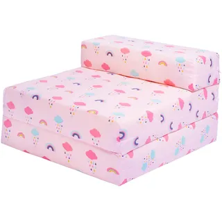 Ready Steady Bed Klappbares Kind Schlafsofa für Kinder | Klappbarer Schlafsessel | Bequeme Kinderzimmermöbel für Wohn- und Spielzimmer (Regenbogen)