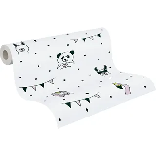 A.S. Création Vliestapete Little Love 64 cm x 10 m 381381 Rosa/Schwarz/Weiß/Gelb