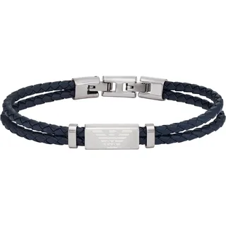 Emporio Armani Modisches Lederarmband blau EGS2995040 Größe 99
