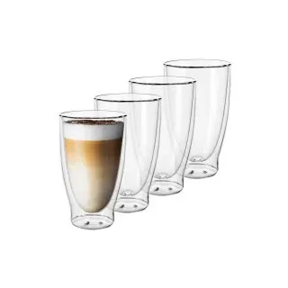 GENTOR Glas Set Doppelwandige Gläser 2er Set Wasserglas Saftglas Kristallglas Trinkgläser Cappuccino Glas Latte Macchiatto Glas