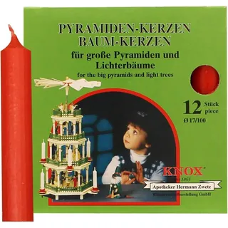 Knox Pyramidenkerzen 17/100 - rot 12 Stk.