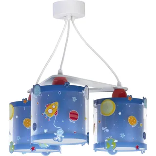 Dalber kinderlampe Pendelleuchte Hängelampe 3-Leuchten Planets Planeten Raum, Blau