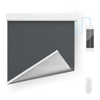 CINONEKO Elektrisches Rollo Verdunkelungsrollo mit Fernbedienung, Klemmfix ohne Bohren, Thermo Sonnenschutz Sichtschutz Rollo für Fenster, Anthrazit 80x170 cm (BxH)