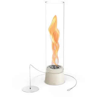 höfats Tischfeuer SPIN air (Packung, rauchfreie Tischfeuerstelle für Indoor und Outdoor), Feuerschale mit Flammenwirbel für Tischdeko, wärmende Feuersäule weiß Ø 9 cm