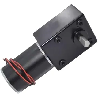 PMZZHUPVR DC12V 24V Getriebemotor mit starkem Drehmoment Metall-Turbo-Schneckengetriebemotor Rückwärtsgang Niedrige Geschwindigkeit 250 kg.cm Selbstsperrender Schnecken-DC-Getriebemotor(24V 260rpm)