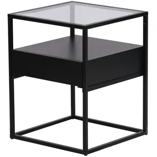 [en.casa] Vissenbjerg Schwarz Metall 40 x 40 x 10 cm