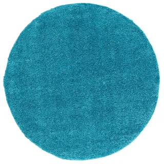 Pergamon Aloha Hochflorteppich Ø 120 cm Blau/Türkis