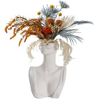 Moderne Kreativitätsvasen, Weibliche Form, Gesichtsvase, Körperkunst, Keramikvase, Moderne Skulptur, Vase, Kopf, Blumenvase für Heimdekoration, Tischdekoration(#1)