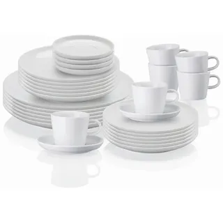 Thomas Kombiservice Cucina - Bianca, Weiß, Keramik, 30-teilig, 220 ml,220 ml, 34x32.7x34 cm, DIN EN ISO 14001, DIN EN ISO 9001, Essen & Trinken, Geschirr, Geschirr-Sets, Kombiservice