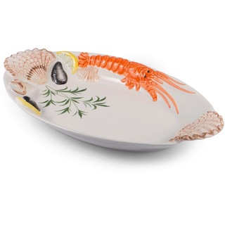 italienische Keramik Pesce ovaler Fischteller 35x21