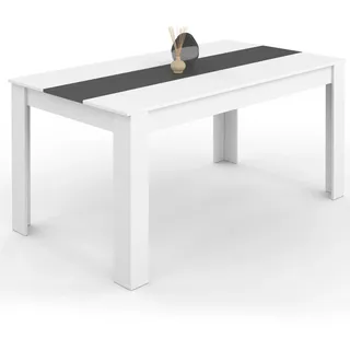 IDMarket - Rechteckiger Esstisch Georgia 8 Personen weiß und grau 160 x 80 cm