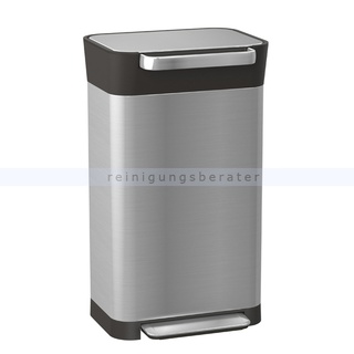 Joseph Joseph Intelligent Waste Titan Matt Edelstahl 30 L stilvoller Mülleimer in elegantem Design, mit Presse