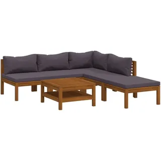 vidaXL Garten-Lounge-Set 6-tlg. grau Akazie