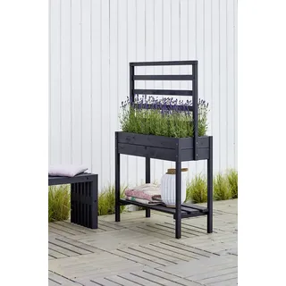 Plus Pflanzkasten auf Beine mit Spalier RAL 9005 Schwarz