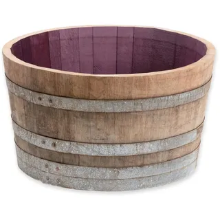 Temesso Pflanzkübel Halbiertes Weinfass 70 x 70 x 40 cm Braun