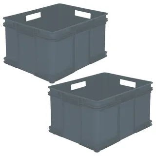 KEEEPER Aufbewahrungsbox Kollektion 52l 52 x 43 x 28 cm 2-tlg. Grau/ Silber