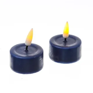 Deluxe Homeart LED-Teelicht LED Teelichter Mia flackernd mit Batterie D:4,1cm königsblau 2St, LED Classic, warmweiß (2100K bis 3000K) blau