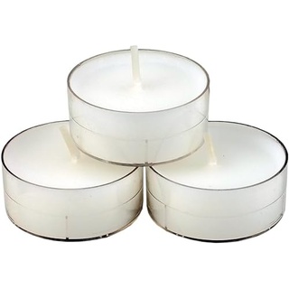 nk Candles 20 dänische Teelichter farbig durchgefärbt ohne Duft (weiß)