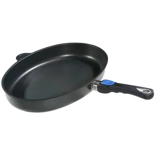 Original Gundel GUSS-FISCHPFANNE, 41 x 27 cm, Höhe 5cm, Titan-Keramik-Oberfläche, PFOA-frei, Akku-Therm Boden, abnehmbarer Stiel