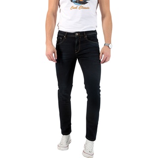 M.O.D. Herren Jeans Ricardo Regular Fit Regular Fit Snowlake Blau Normaler Bund Reißverschluss W 30 L 30