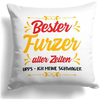 22Feels Dekokissen Schwager Geschenk Hochzeit Idee Geburtstag Weihnachten Männer Spruch, Deko mit Persönlichkeit weiß