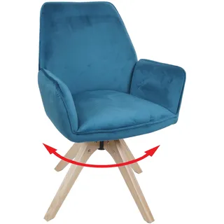 MCW Esszimmerstuhl G67 Samt türkis-blau