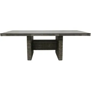 Ploß Sahara Diningtisch 220x100cm Geflecht-Glas Beige-Grau-Meliert-Light Grey