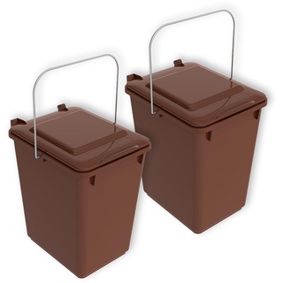 Sulo 2 xBoy Müllbehälter für Küche und Garten 10 Liter im Set braun BIOABFALL