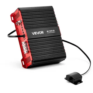 Vevor Monoblock Autoverstärker 1500 W RMS MAX 1/2/4 Ohm, Audioverstärker (Klasse D / 1-Kanal) mit ferngesteuerter Subwoofer-Pegelregelung Tiefpassfilter Bassverstärkung Lautstärkeregler