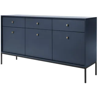 Selsey Sideboard Monne 3-türig mit 3 Schubladen Dunkelblau