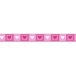 Bricoflor Kinderzimmer Wandbordüre in Pink Herz Tapeten Bordüre Ideal für Mädchenzimmer Schmale Tapetenbordüre Selbstklebend aus Vlies und Vinyl