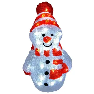 Mojawo Acryl Schneemann 40 LEDs Kunststoff spritzwassergeschützt Außenbeleuchtung weiß