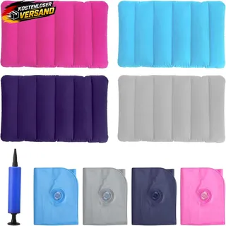 Aufblasbares Sitzkissen Set 4 Stück mit Pumpe für Camping Strand Reisen Outdoor