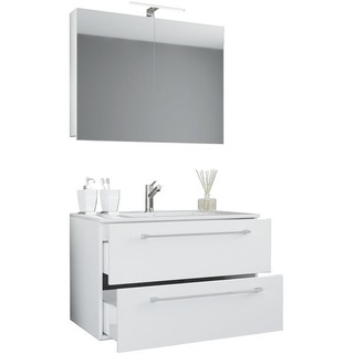 Waschtisch »Badinos« mit 2 Schüben 60 cm inkl. Spiegelschrank und Waschbecken weiß, VCM MORGENTHALER GMBH