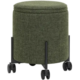 Hübsch Interior - Contain Pouf mit Rollen small Ø 42 x 46 cm, grün