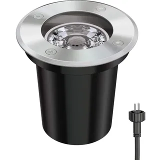 ledscom.de Bodeneinbaustrahler Edelstahl 11,0 cm inkl. GU5.3 LED weiß