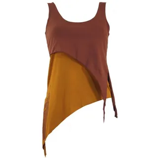 Guru-Shop T-Shirt Festival Elfen Top aus Bio-Baumwolle, Lagentop,.. Festival, Ethno Style, alternative Bekleidung orange L