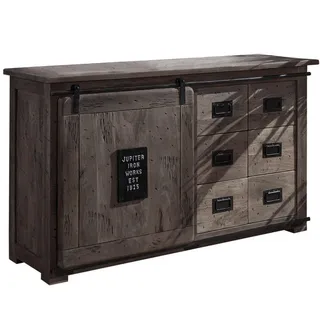 Massivmoebel24 Sideboard 140 x 85 x 45 cm Grau