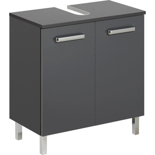 Waschbeckenunterschrank PELIPAL "Quickset 311" Schränke Gr. B/H/T: 60 cm x 62 cm x 33 cm, 2 St., grau (anthrazit, anthrazit glanz) Bad-Waschbecken-Unterschränke