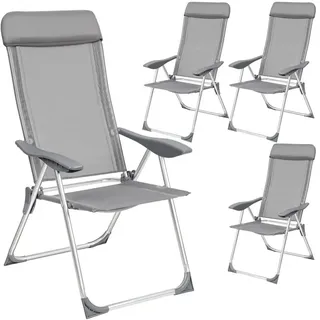 Tectake Gartenstuhl 59 x 73 x 110 cm grau klappbar 4 St.