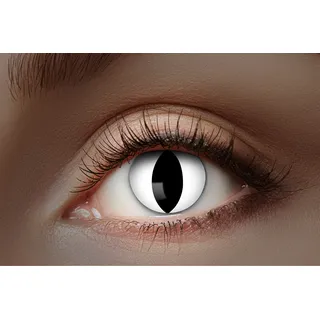 Zoelibat Eyecatcher 84027541-476 - Farbige UV-Kontaktlinsen, 1 Paar, für 12 Monate, Weiß leuchtend, Karneval, Fasching, Halloween