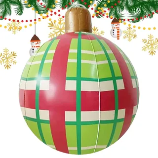 Doiyislem Aufblasbare Weihnachtskugeln - Aufblasbarer Schmuck Für Draußen Im Freien | Übergroße PVC Kugel Als Weihnachtsbaum Dekoration Für Fest Und Feier - Garten Baum Terrasse Familienfeier Schmuck
