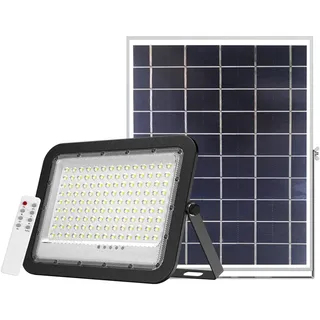 enovalite Außenstrahler Solar 100 W 1400 lm IP65 inkl. Akku schwarz
