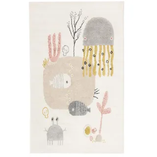 RugVista Octo, Kinderteppich, Moderne Teppiche, 140 x 200 cm, Rechteckig, Niedriger Stapel, Kinderzimmer, Nur chemische Reinigung, Ohne gefährliche Chemikalien, Rosa