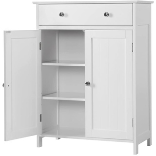 Yaheetech Badschrank Badezimmerschrank Küchenschrank Kommode Aufbewahrungsschrank mit Schublade und Doppeltür 60 x 30 x 80 cm
