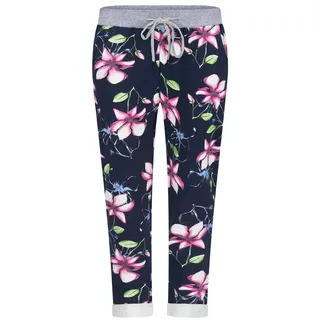 Mississhop Chinohose Damen Hose Blumen Jogginghose Baumwolle gemustert M. 287 blau