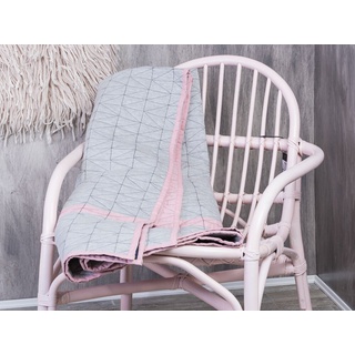 Wolldecke »Bloomingville Quilt hellgrau mit rosa«, Bloomingville